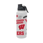 Wisconsin Badgers 34oz Stainless Steel Medley Aqua Bottle