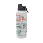 Miami Hurricanes 34oz Campus Line Art Aqua Bottle
