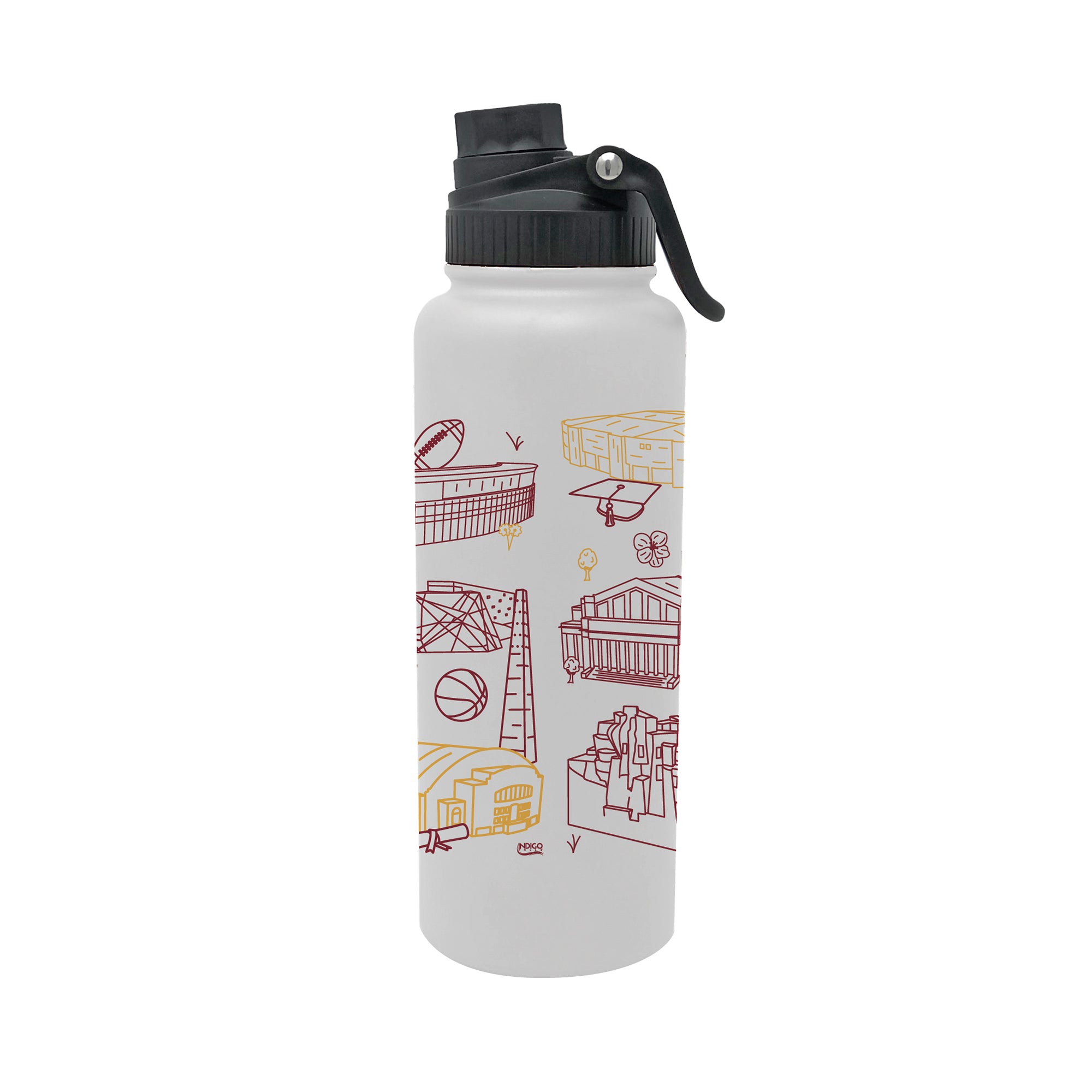 Minnesota Golden Gophers 34oz Campus Line Art Aqua Bottle