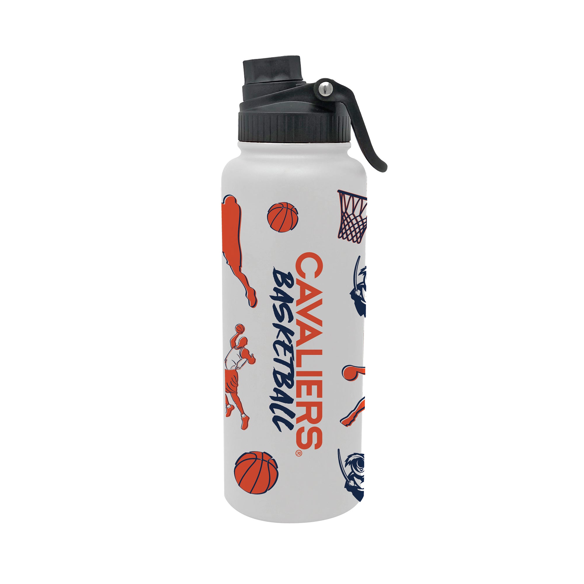 34oz Virginia Cavaliers Basketball Sketch Aqua Bottle