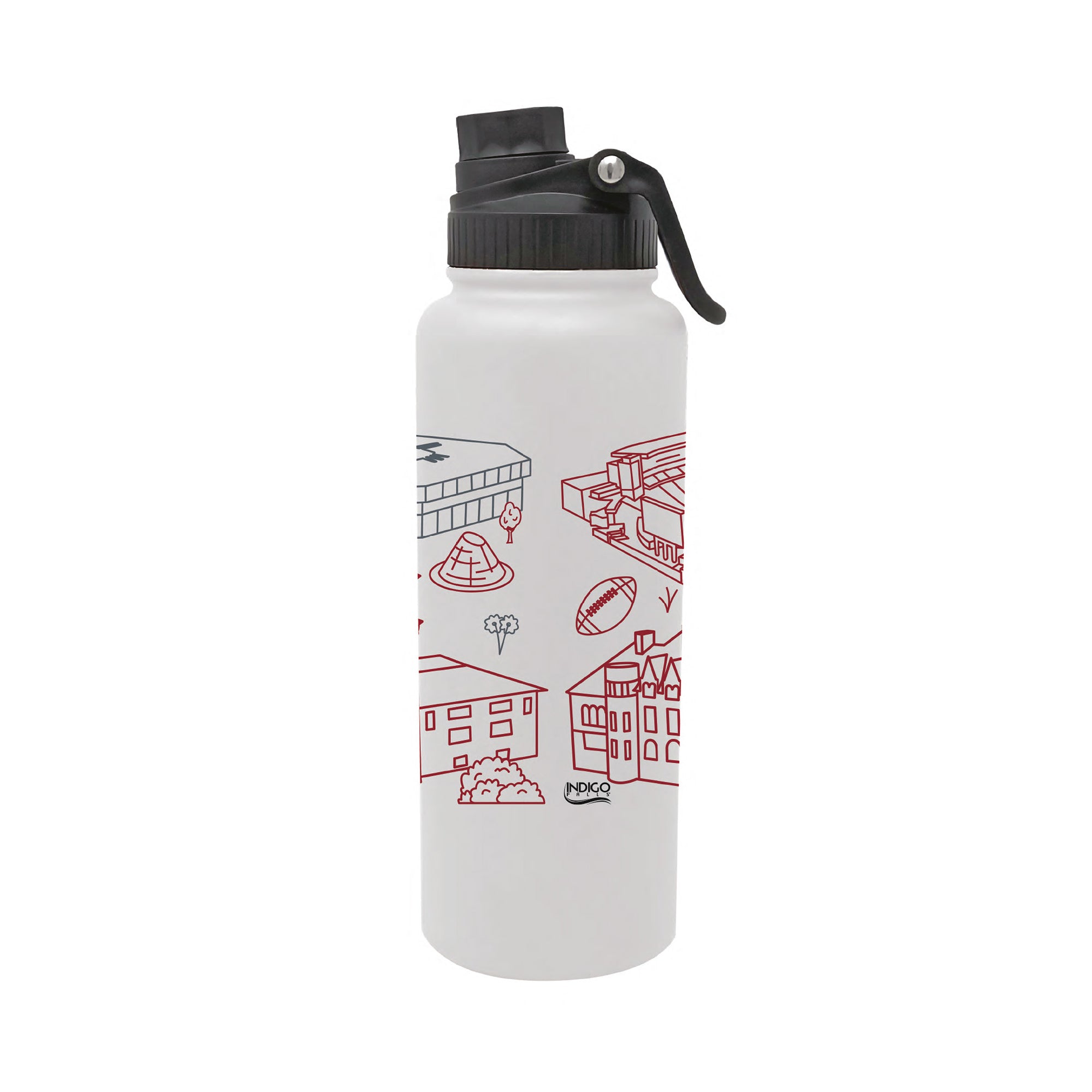 Washington State Cougars 34oz Campus Line Art Aqua Bottle