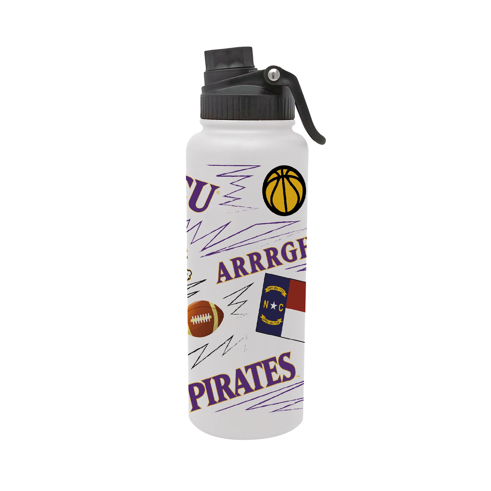 34oz East Carolina Pirates Local Aqua Bottle