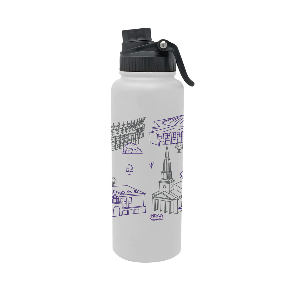 TCU Horned Frogs 34oz Campus Line Art Aqua Bottle
