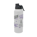 TCU Horned Frogs 34oz Campus Line Art Aqua Bottle