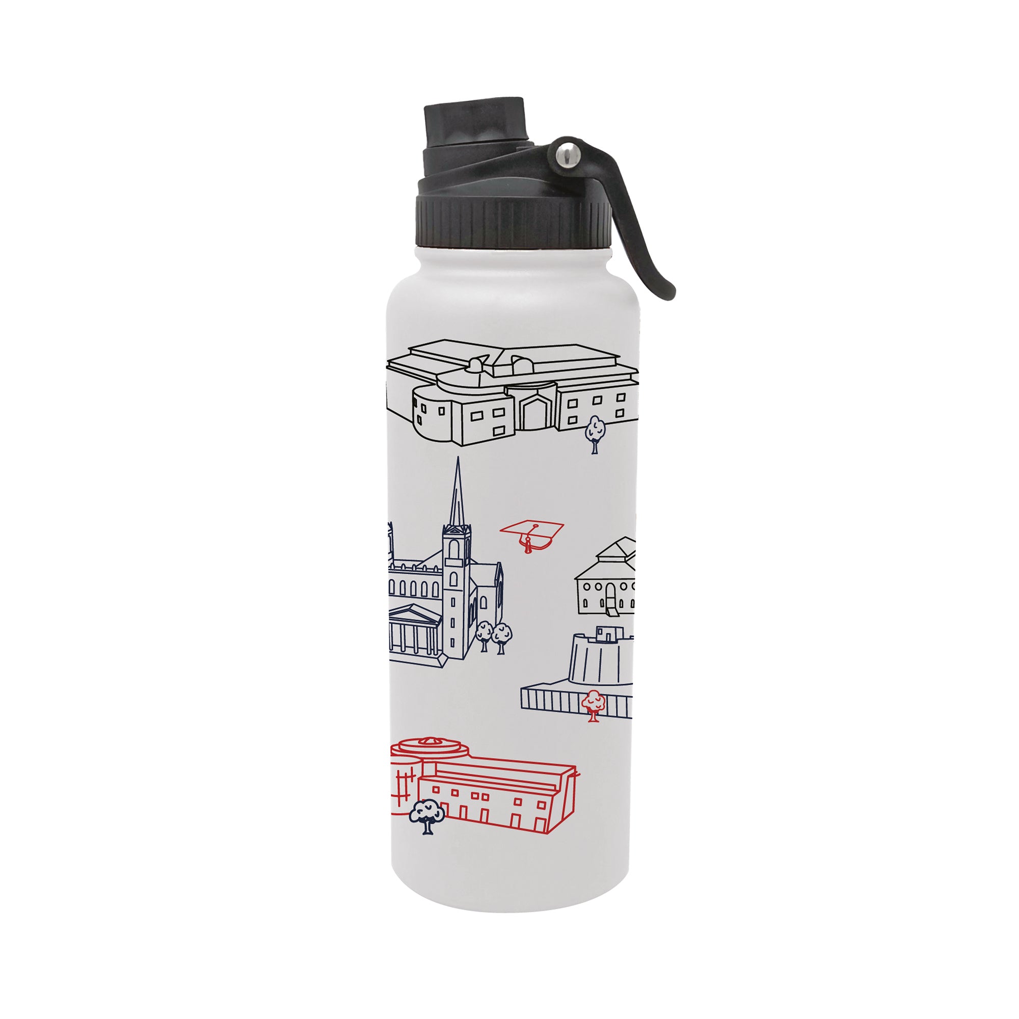 Gonzaga Bulldogs 34oz Campus Line Art Aqua Bottle