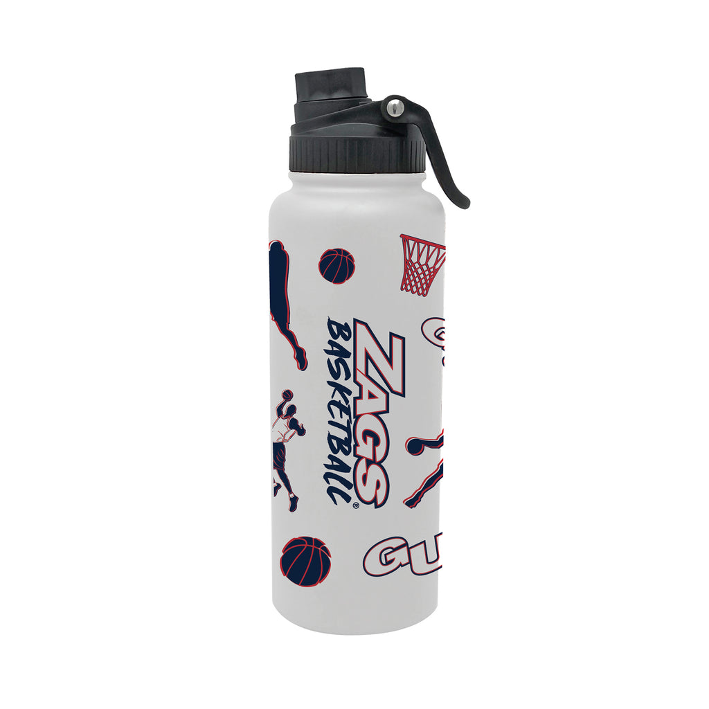 34oz Gonzaga Bulldogs Basketball Sketch Aqua Bottle