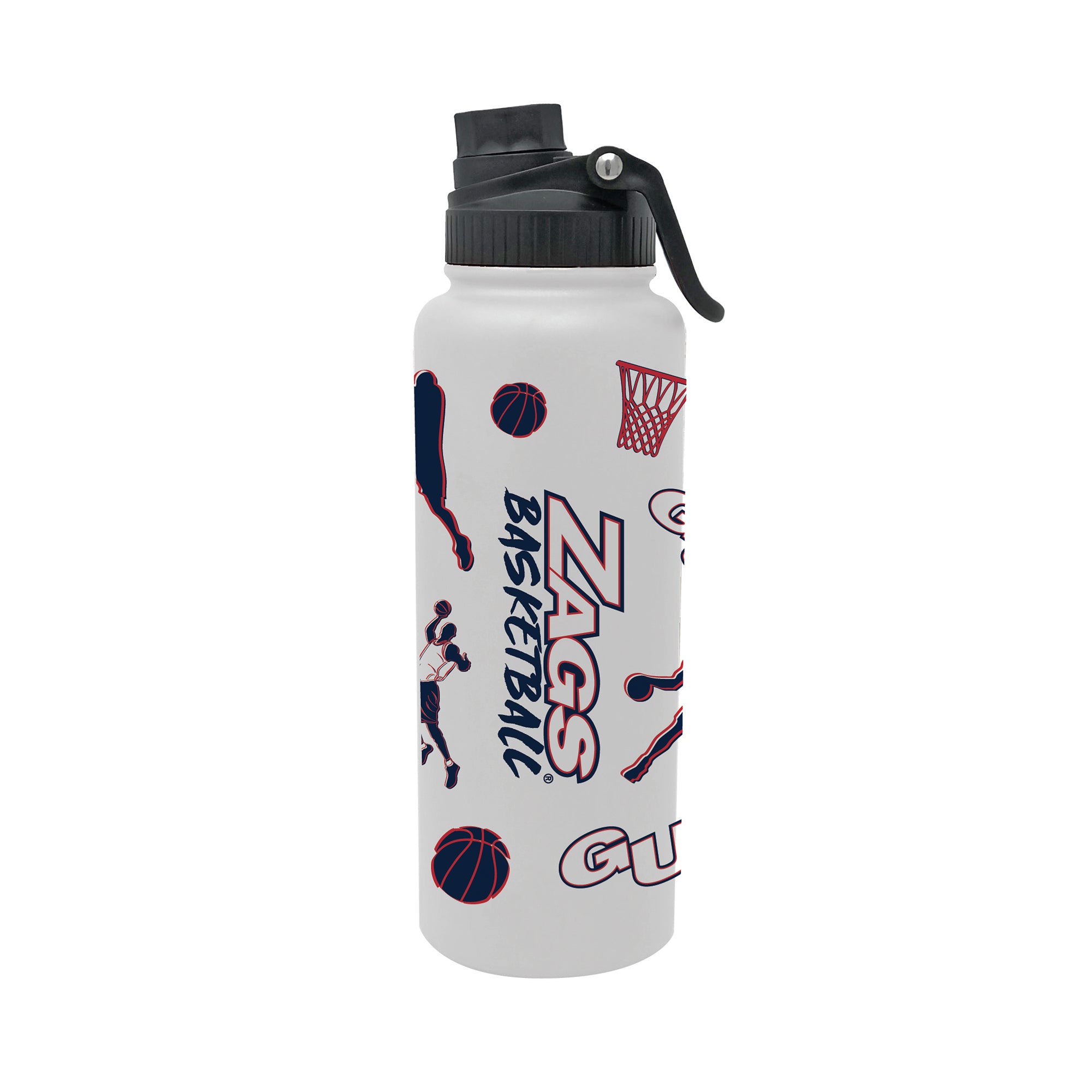 34oz Gonzaga Bulldogs Basketball Sketch Aqua Bottle