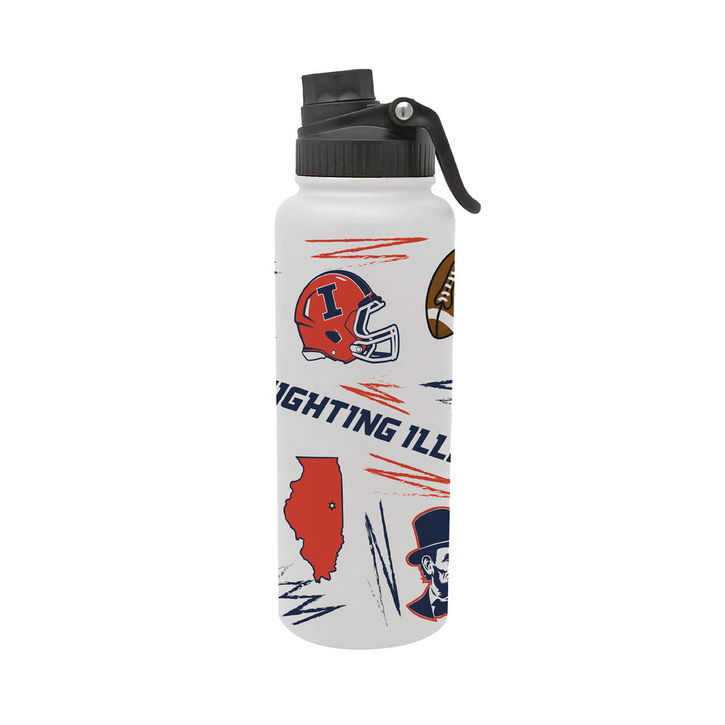 34oz Illinois Fighting Illini Local Aqua Bottle