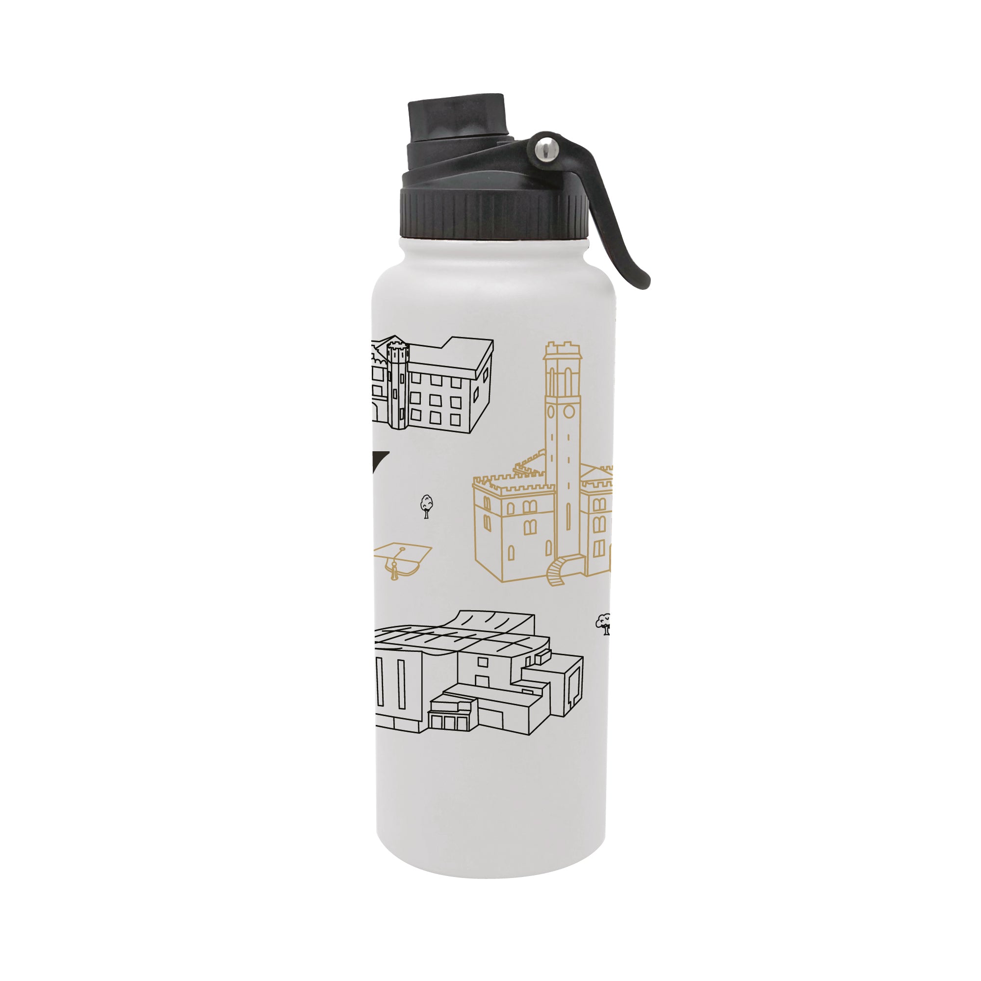 Vanderbilt Commodores 34oz Campus Line Art Aqua Bottle