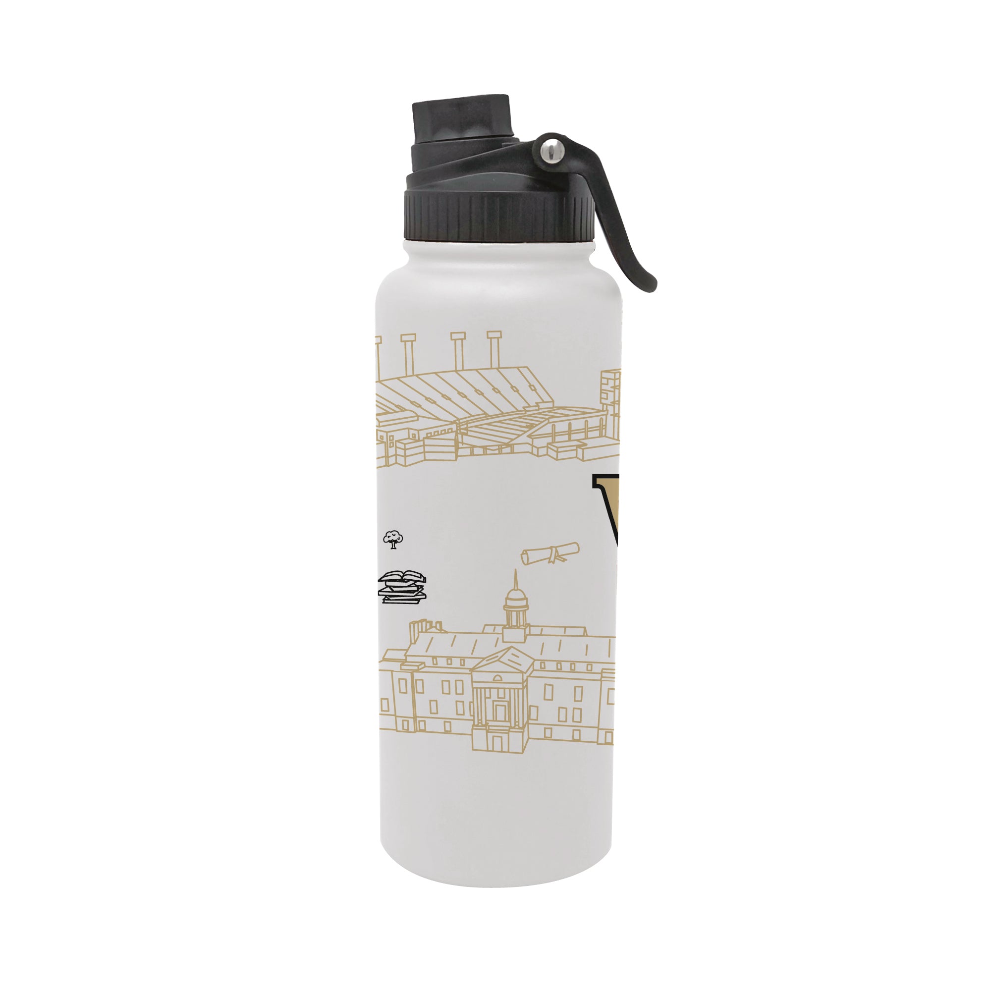 Wake Forest Demon Deacons 34oz Campus Line Art Aqua Bottle