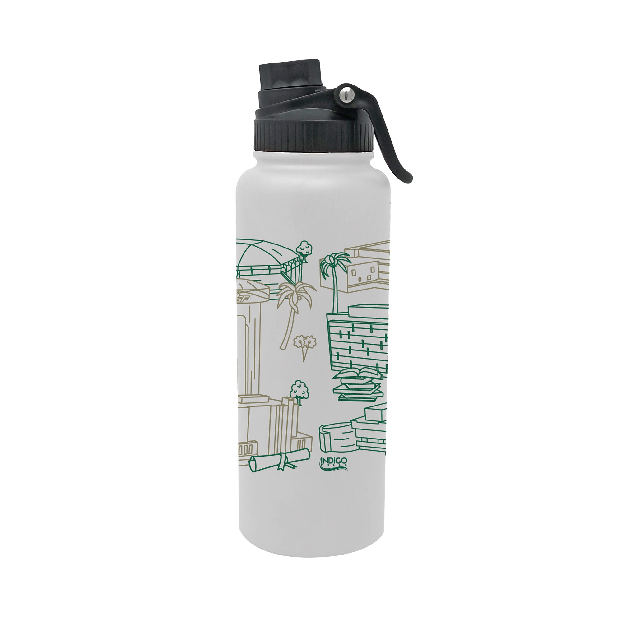 South Florida Bulls 34oz Campus Line Art Aqua Bottle