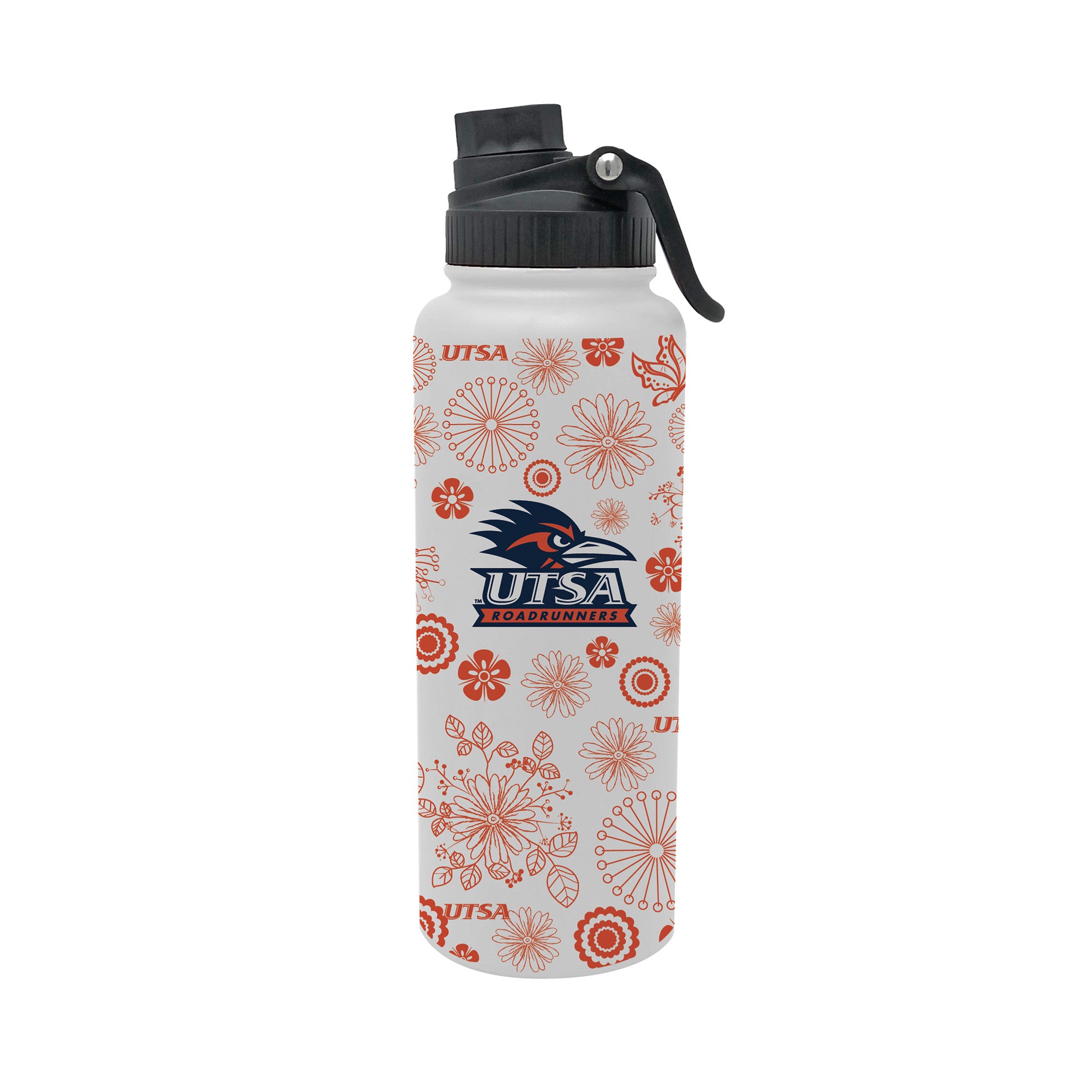 UTSA Roadrunners 34oz Stainless Steel Floral Aqua Bottle