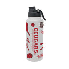34oz Houston Cougars Basketball Sketch Aqua Bottle