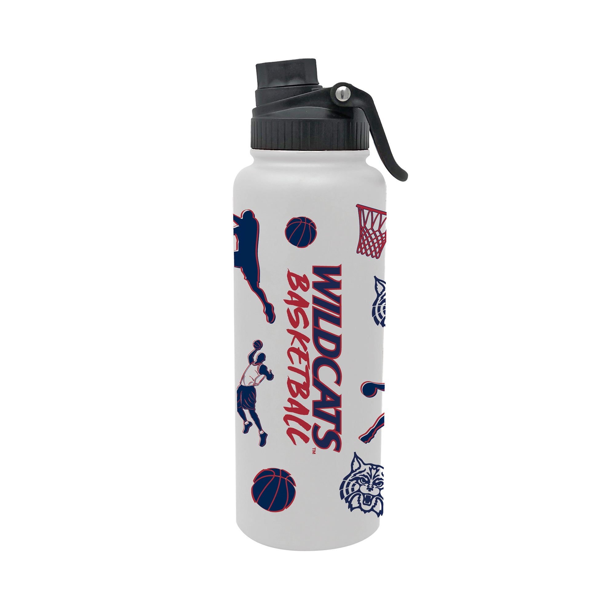 34oz Arizona Wildcats Basketball Sketch Aqua Bottle