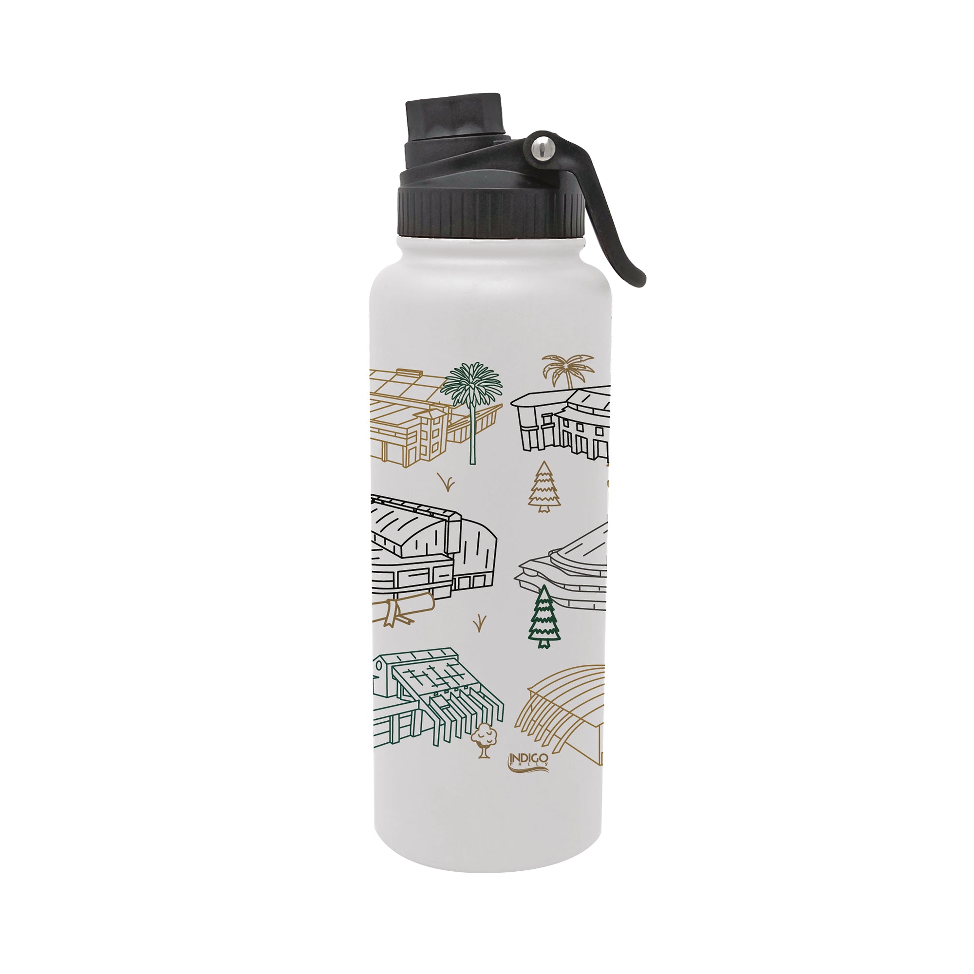 Cal Poly Mustangs 34oz Campus Line Art Aqua Bottle