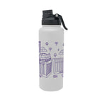 NYU 34oz Campus Line Art Aqua Bottle