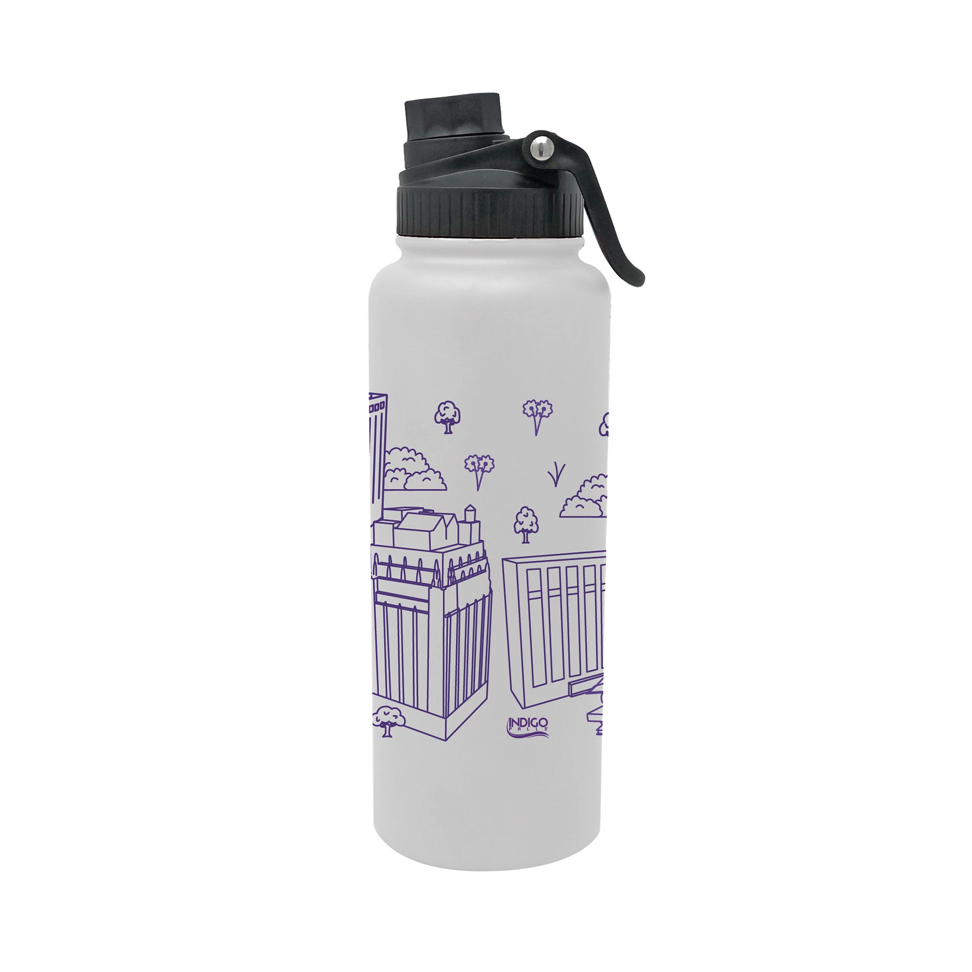 NYU 34oz Campus Line Art Aqua Bottle