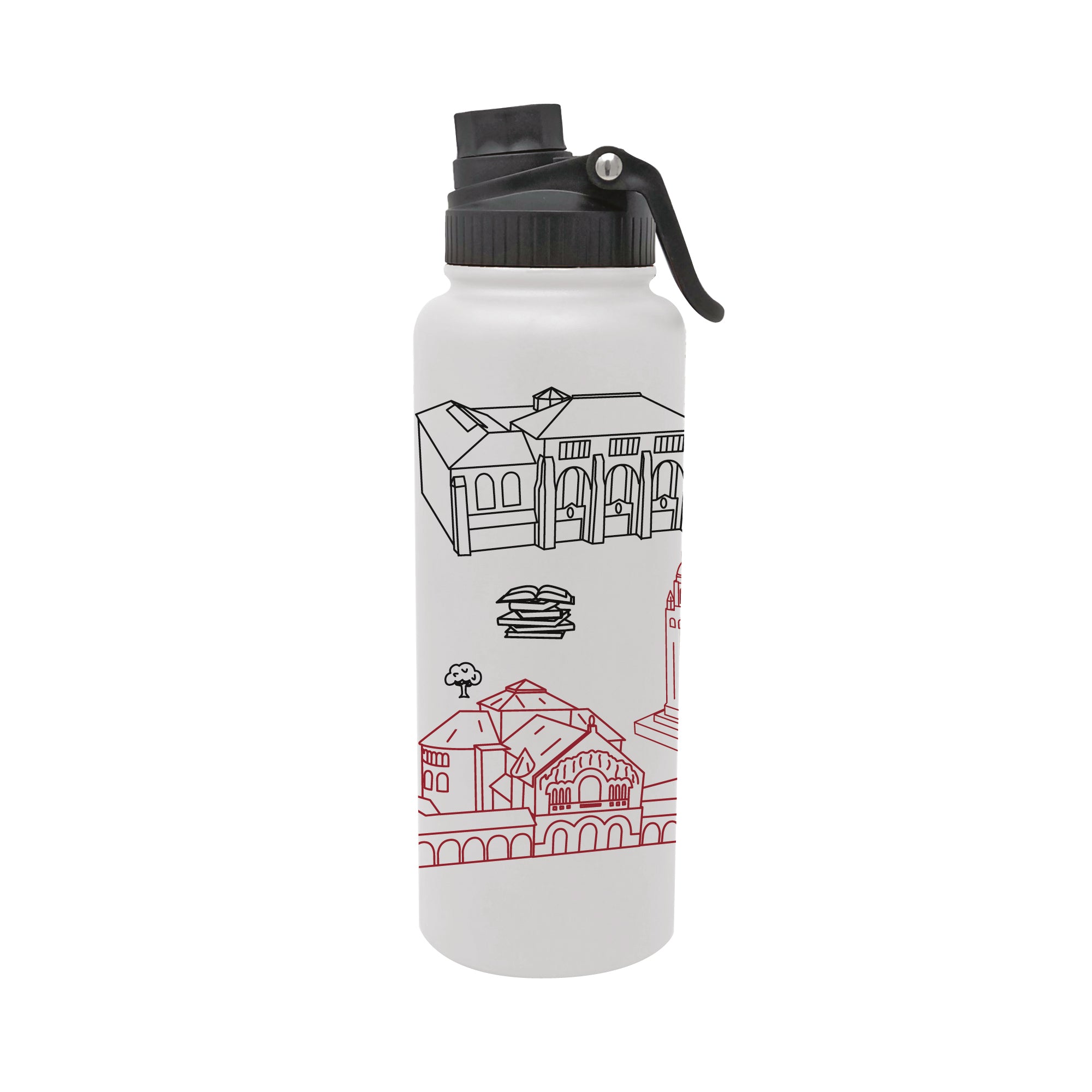 Stanford Cardinal 34oz Campus Line Art Aqua Bottle