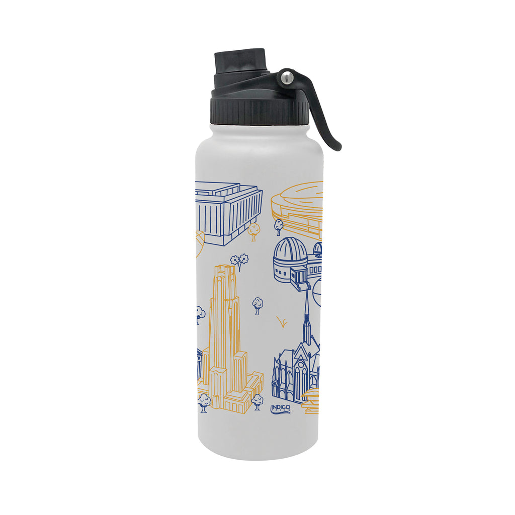 Pittsburgh Panthers 34oz Campus Line Art Aqua Bottle