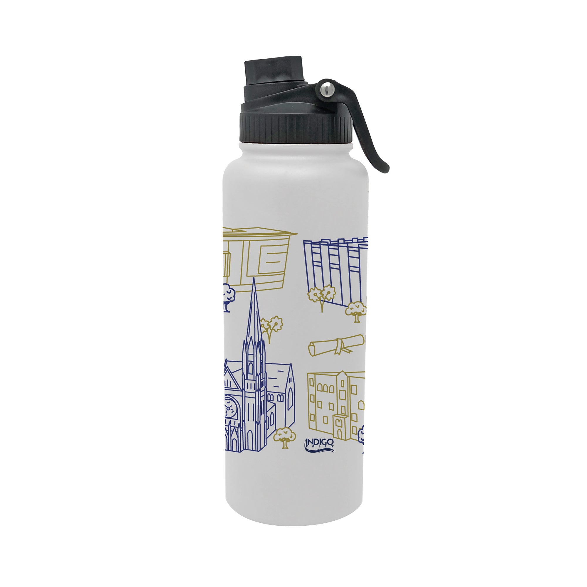 Marquette Golden Eagles 34oz Campus Line Art Aqua Bottle