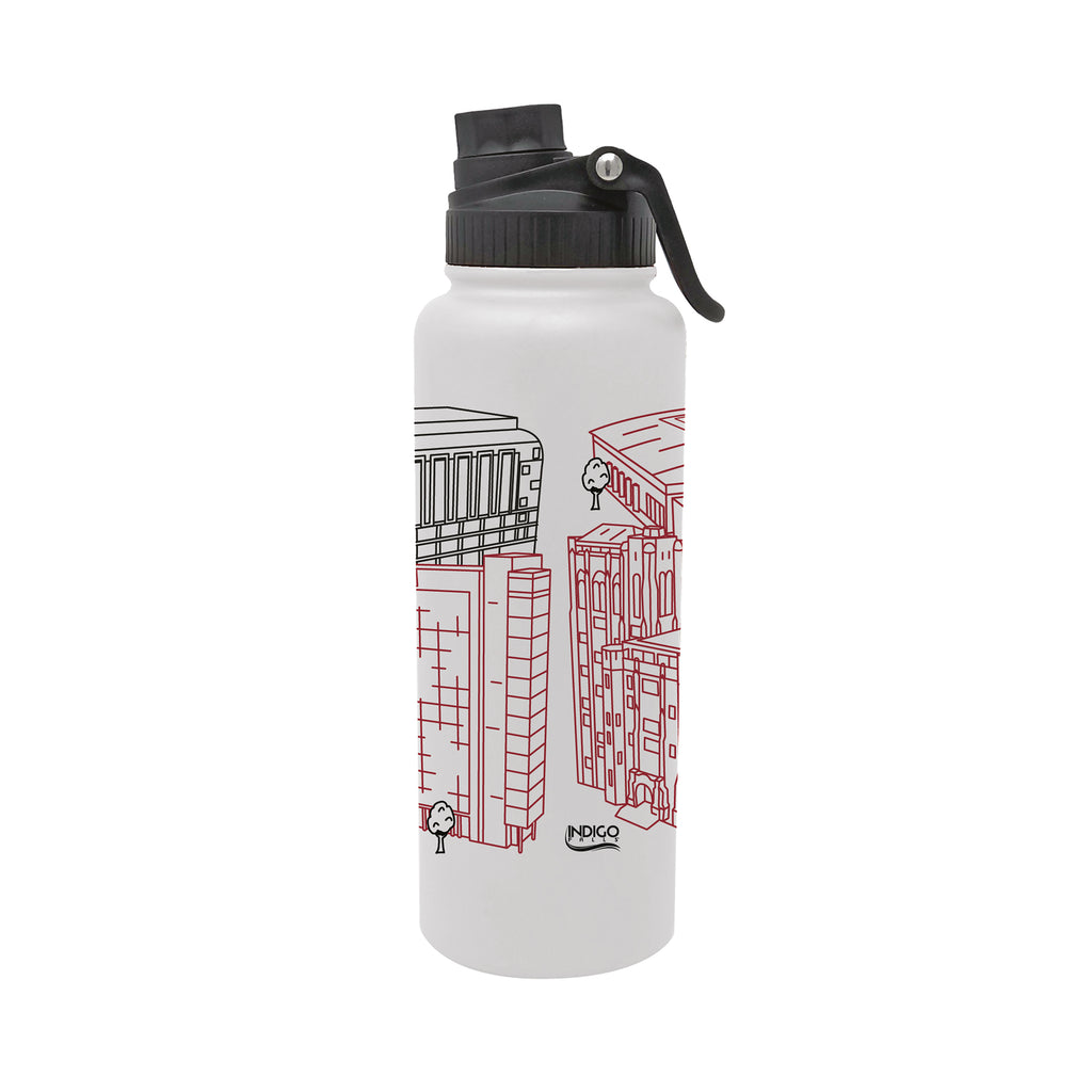 Temple Owls 34oz Campus Line Art Aqua Bottle