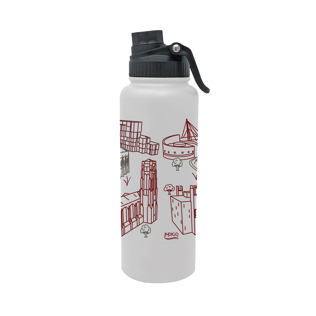 Chicago University 34oz Campus Line Art Aqua Bottle