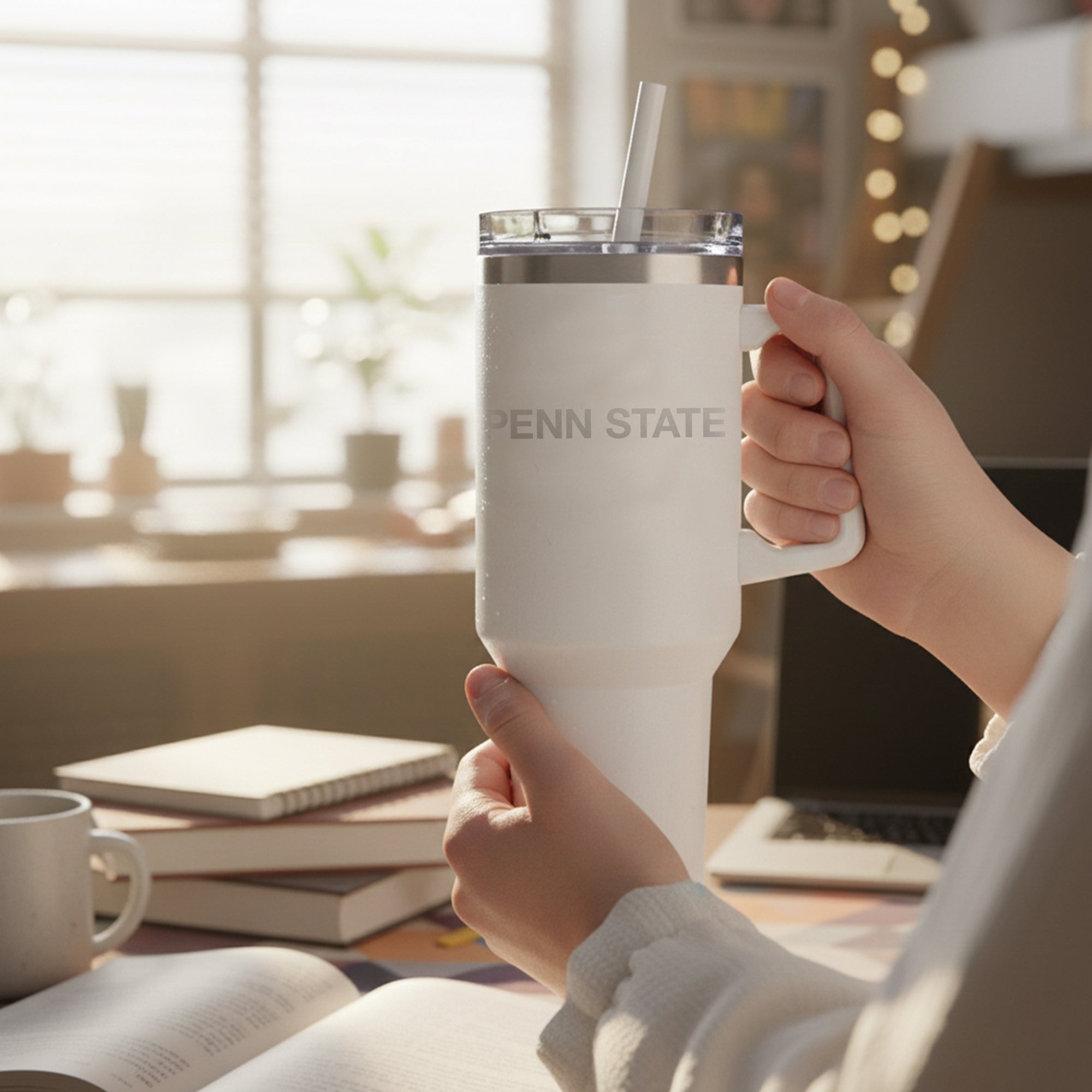 40oz Penn State Nittany Lions Laser Etch Rocky Tumbler with Handle