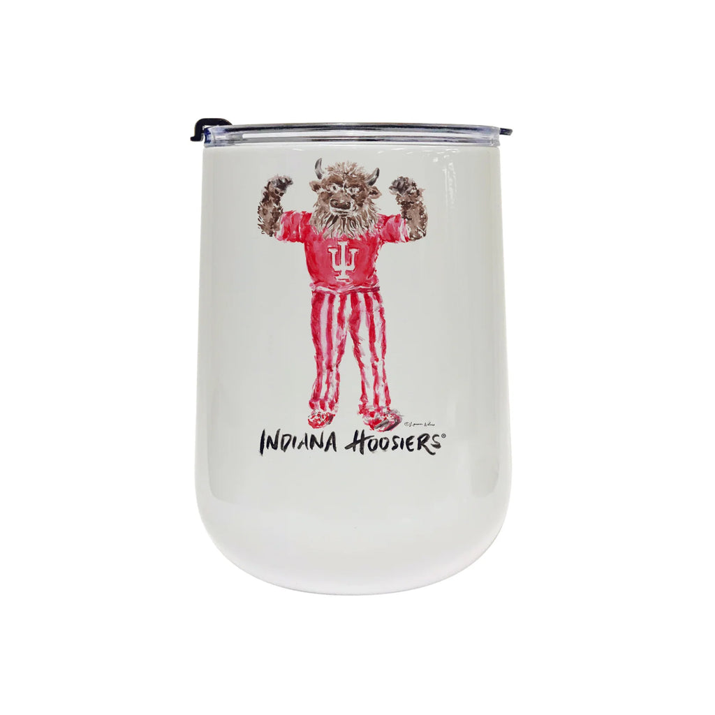 Indiana Hoosiers Mascot by Laura Wilcox 18oz Tumbler