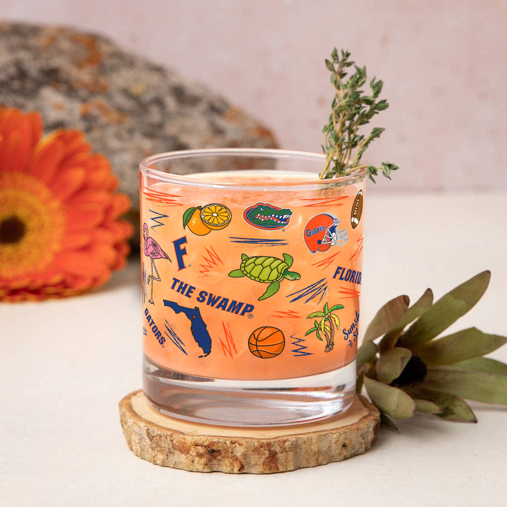 Set of 2 Florida Gators 14oz Local Rocks Glasses