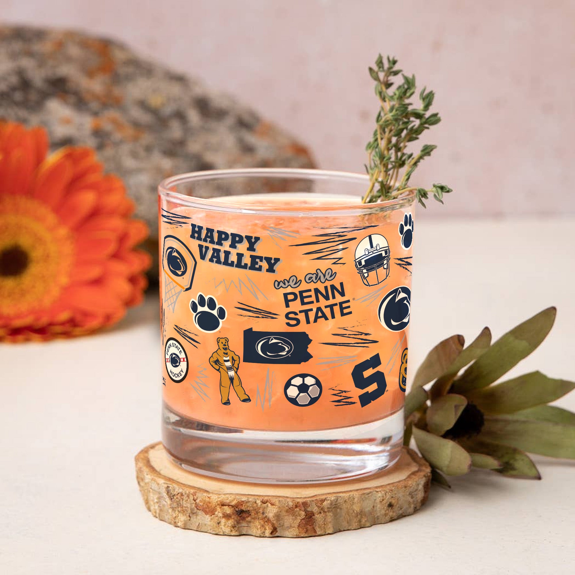 Set of 2 Penn State Nittany Lions 14oz Local Rocks Glasses