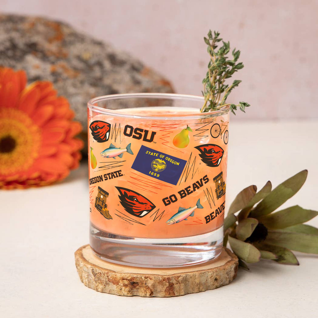 Set of 2 Oregon State Beavers 14oz Local Rocks Glasses