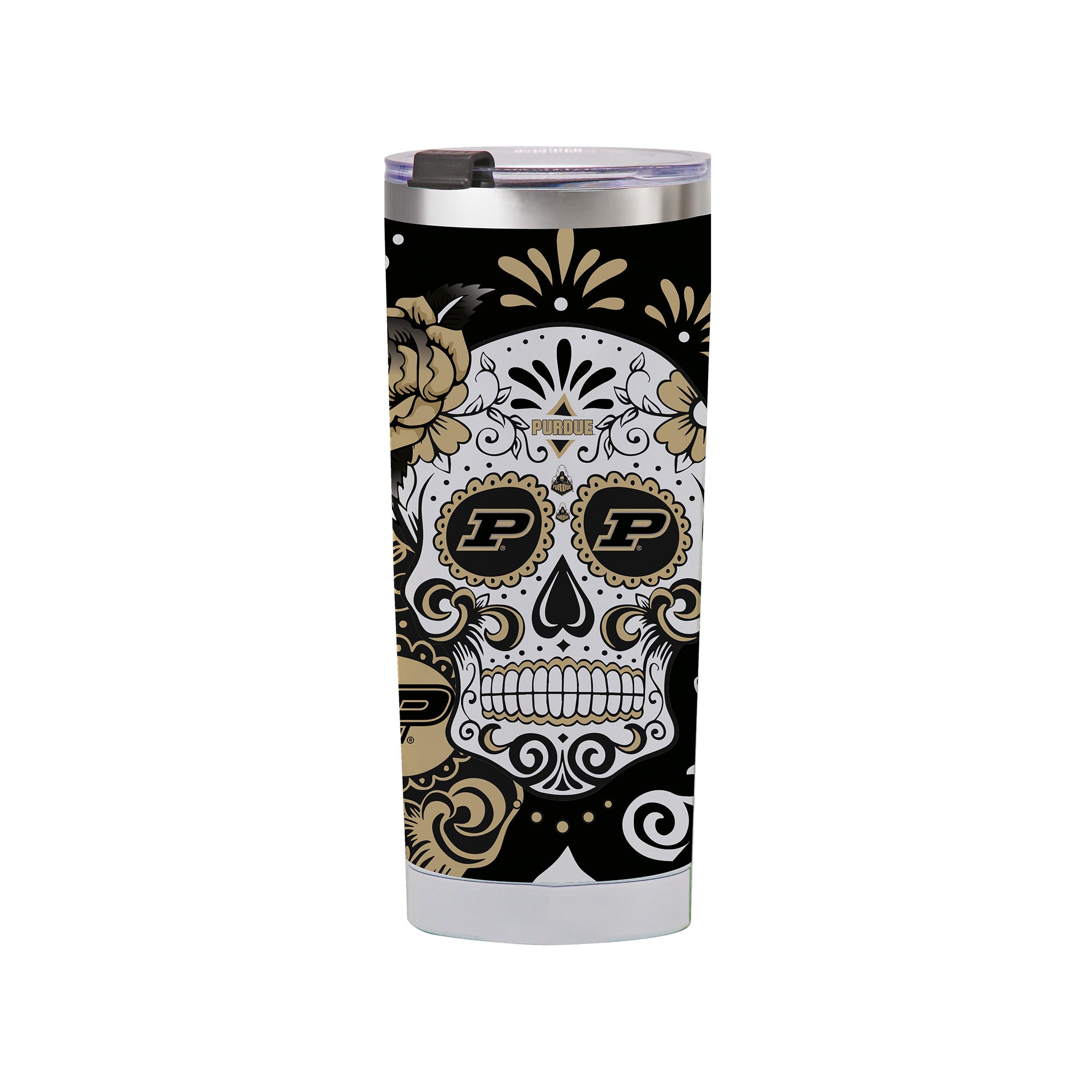Purdue Boilermakers 24oz Dia de los Muertos Tumbler