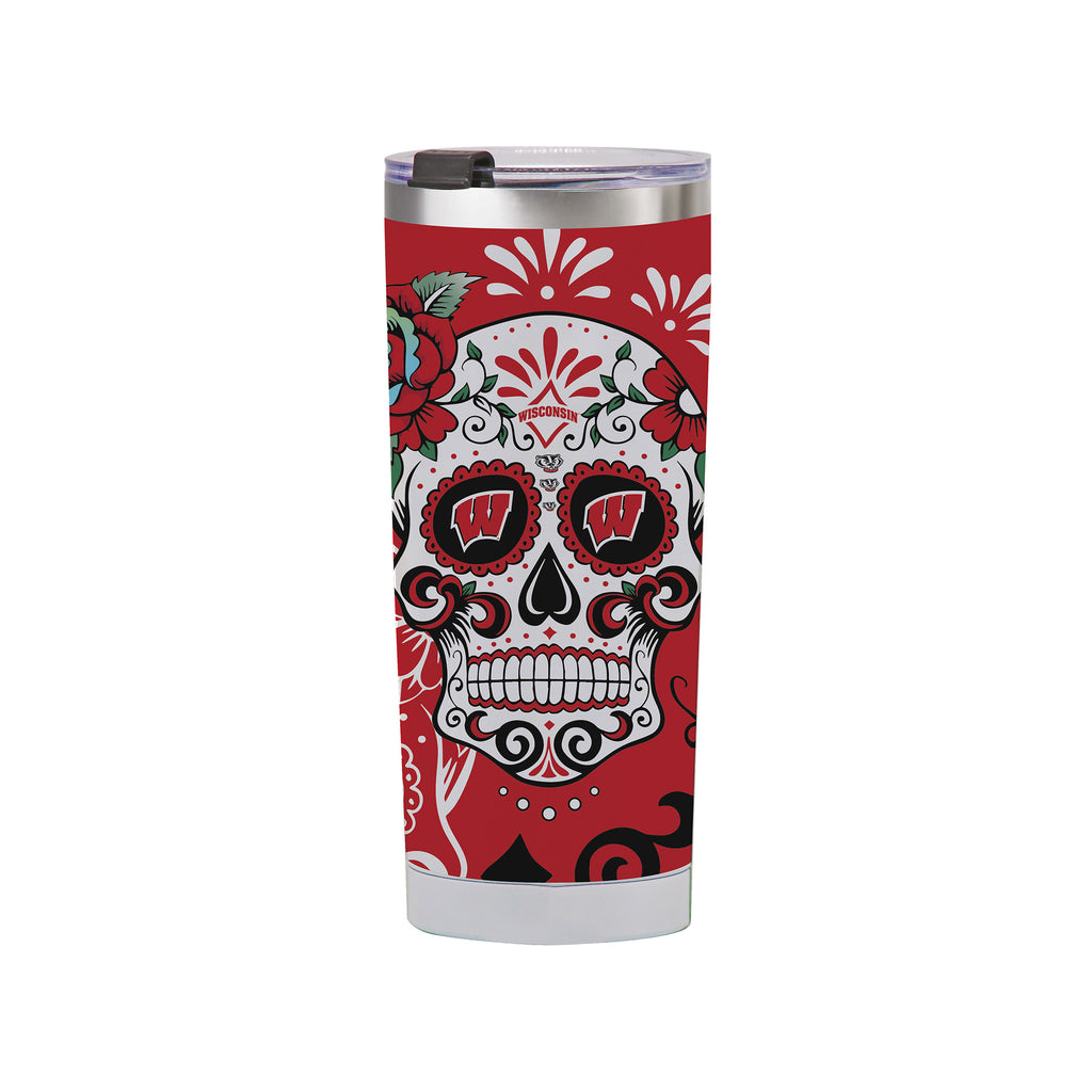 Wisconsin Badgers 24oz Dia de los Muertos Tumbler