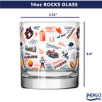 Set of 2 Auburn Tigers 14oz Local Rocks Glasses