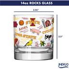 Set of 2 Iowa State Cyclones 14oz Local Rocks Glasses