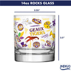 Set of 2 LSU Tigers 14oz Local Rocks Glasses