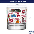 Set of 2 Oklahoma Sooners 14oz Local Rocks Glasses