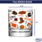 Set of 2 Oklahoma State Cowboys 14oz Local Rocks Glasses