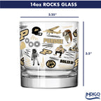 Set of 2 Purdue Boilermakers 14oz Local Rocks Glasses