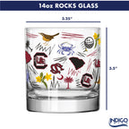 Set of 2 South Carolina Gamecocks 14oz Local Rocks Glasses
