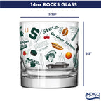 Set of 2 Michigan State Spartans 14oz Local Rocks Glasses