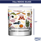 Set of 2 Minnesota Golden Gophers 14oz Local Rocks Glasses
