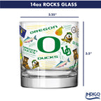 Set of 2 Oregon Ducks 14oz Local Rocks Glasses