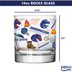 Set of 2 Boise State Broncos 14oz Local Rocks Glasses