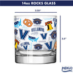 Set of 2 Villanova Wildcats 14oz Local Rocks Glasses
