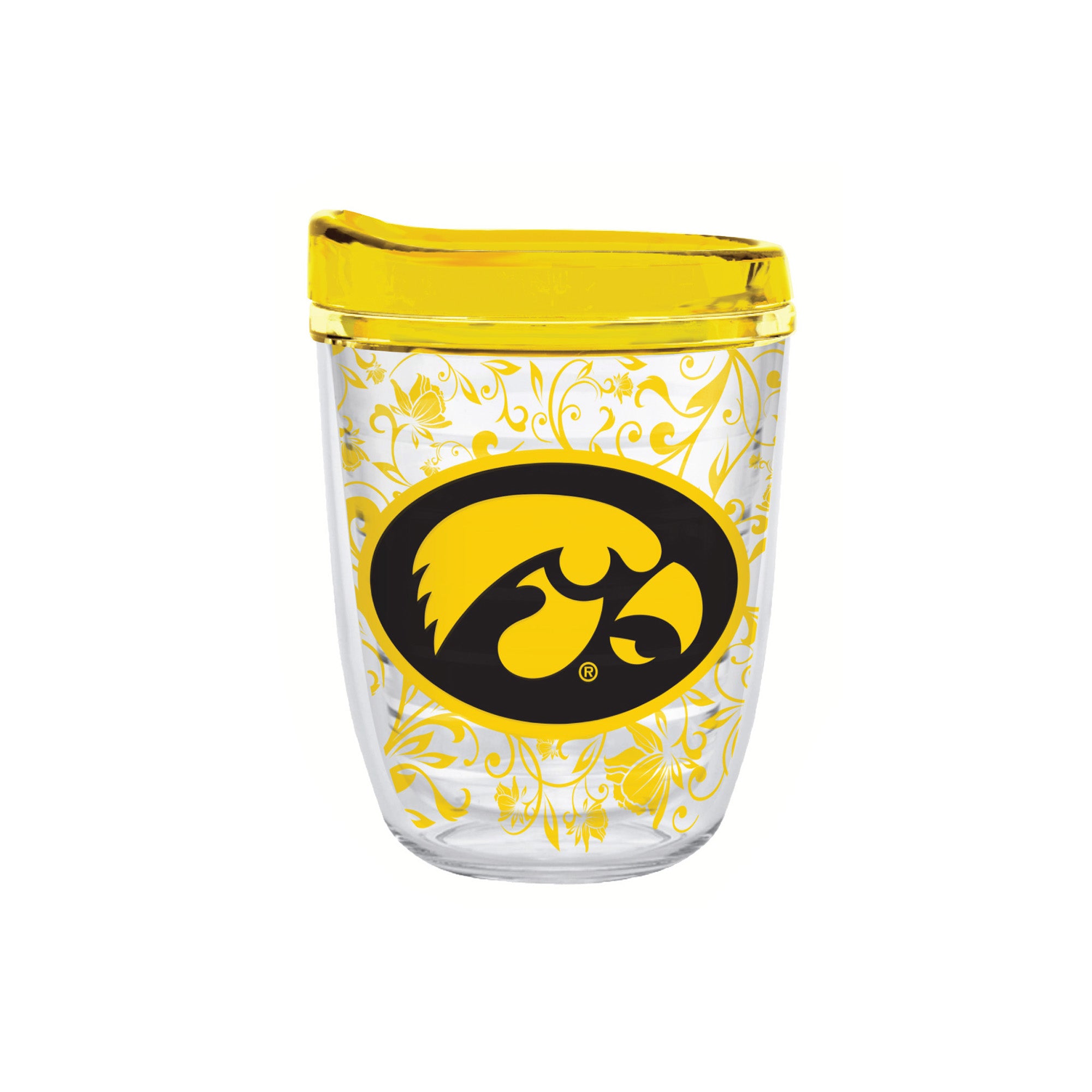 12oz Iowa Hawkeyes Floral Tritan Tumbler