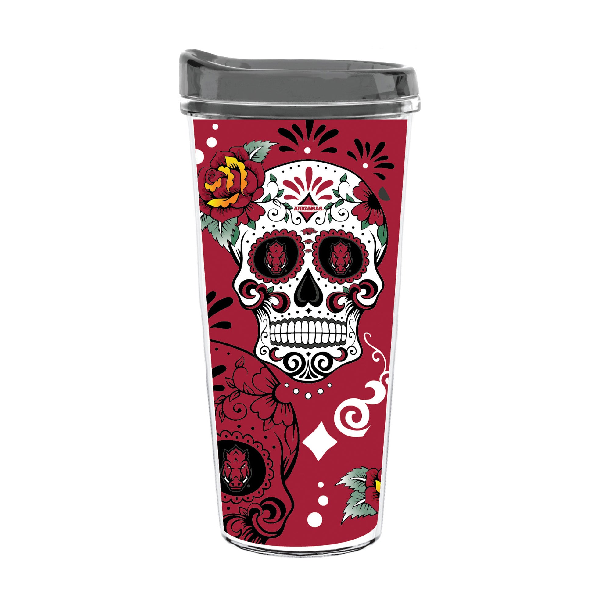 22oz Arkansas Razorbacks Dia de los Muertos Tritan Tumbler