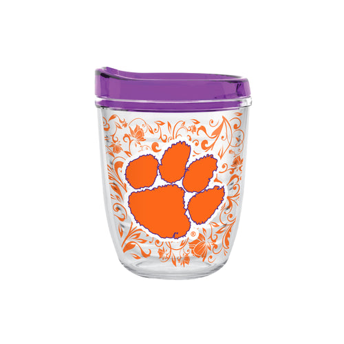 12oz Clemson Tigers Floral Tritan Tumbler