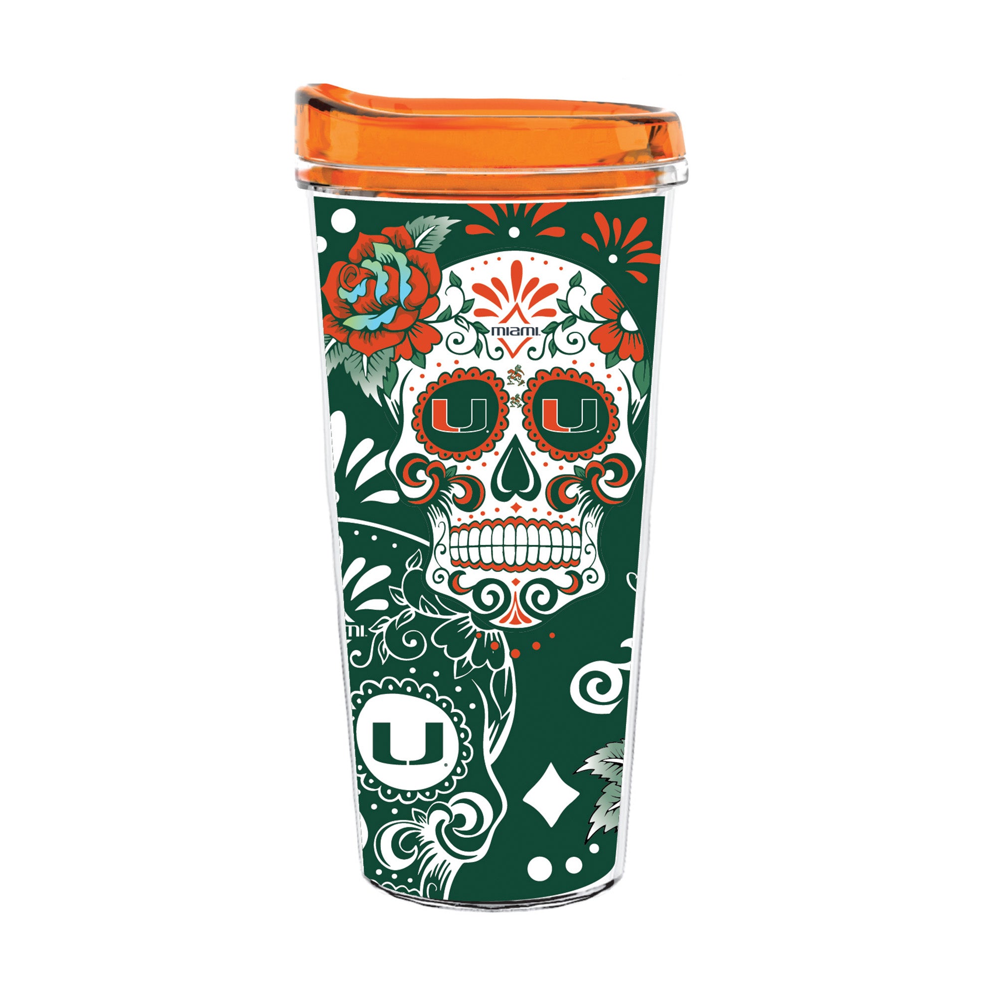 22oz Miami Hurricanes Dia de los Muertos Tritan Tumbler