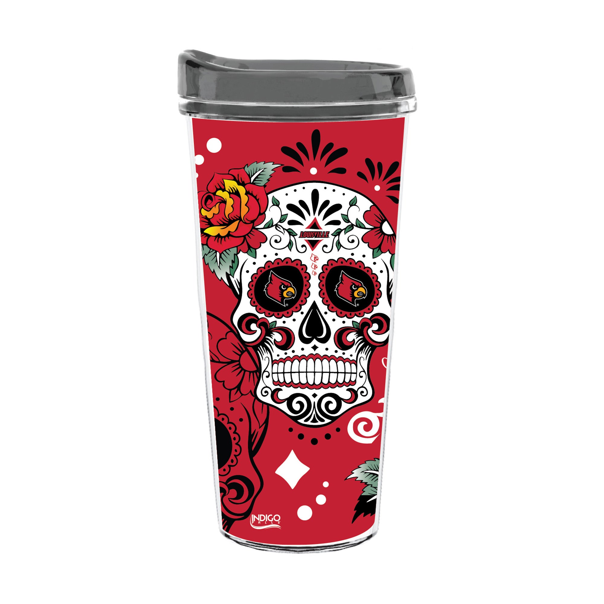 22oz Louisville Cardinals Dia de los Muertos Tritan Tumbler